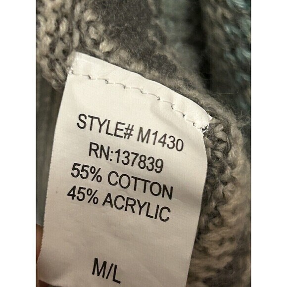 Dreamers Open Front Cardigan Sweater Women’s Medium/ Large Tribal Print Aqua - Picture 8 of 16